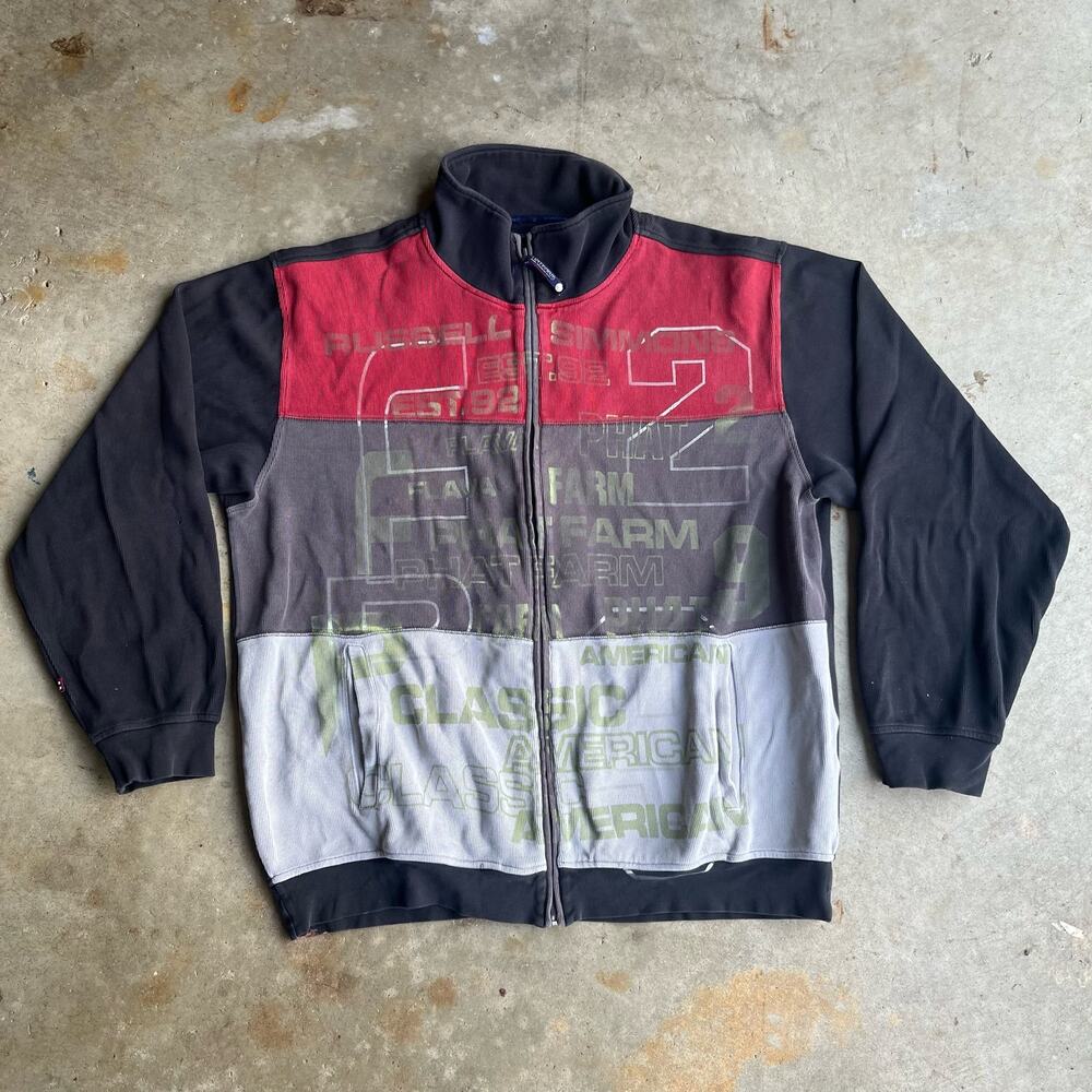 Phat Farm Track Jacket y2k 2000s hip hop Vintage Color block Sweatshirt Urban